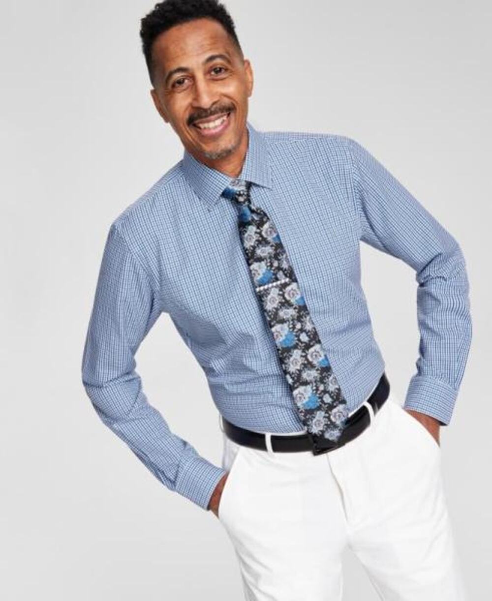 Tayion by Montee Holland Men's Size XL Slim-Fit Stretch Dress Shirt